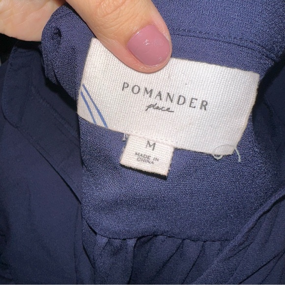 POMANDER PLACE by tuckernuck Navy Cotton Poplin Kenzo Dress sz M - Picture 6 of 7
